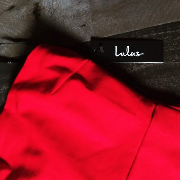 NWT Lulus Red Strapless Ruffle Wrap Dress XS - Picture 11 of 14